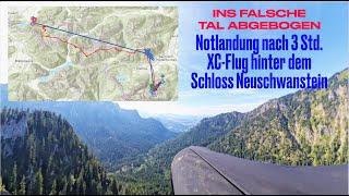 Gleitschirm Notlandung nach 35km XC hinter dem Schloss Neuschwanstein Tegelberg [upl. by Rehpotsihrc]