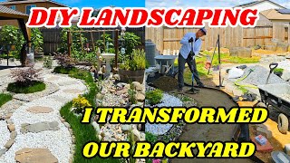 DIY  DO IT YOURSELF LANDSCAPING BACKYARD TRANSFORMATION [upl. by Myrtia]