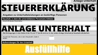 Anlage Unterhalt Elster  Elster Tutorial  Steuererklärung selber machen [upl. by Unni]