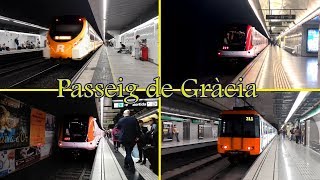 Estación de Passeig de Gràcia  Rodalies y Metro  Barcelona [upl. by Brunk]