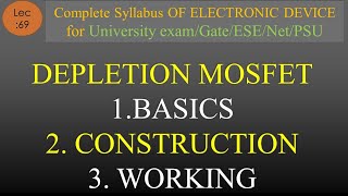 Lec69 Construction amp Working of DepletionMOSFET  EDC  R K Classes  Hindi [upl. by Issak895]