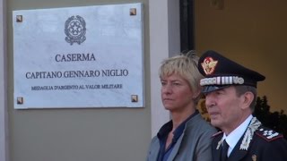 Marcianise CE  Il ministro Pinotti inaugura la caserma dei carabinieri 031014 [upl. by Seraphim]