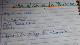 A letter of apology for misbehavior  application of apology for misbehavior [upl. by Lemieux]