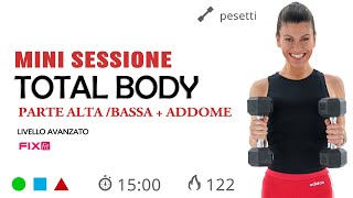 Workout Veloce Tonificazione Total Body Con Pesetti  Varianti Plank [upl. by Ralf366]