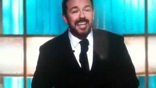 Ricky Gervais insults Hugh Hefner joke golden globes 2011 [upl. by Ttirrej256]