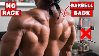 BARBELL BACK WORKOUT AT HOME  NO RACK NEEDED [upl. by Skricki]