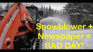 Tractor Snowblowing with MK Martin Meteor 72quot [upl. by Melvin]