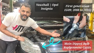 how to change main dipped bulb on Vauxhall Insignia mk 1 headlight [upl. by Okomot108]