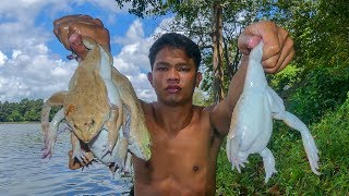 Cooking Yummy Frogs Sour Soup Eating Delicious in Forest [upl. by Lauritz]