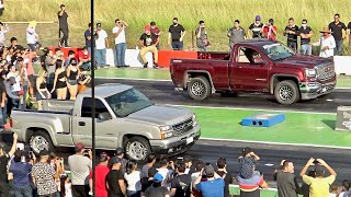 Sierra Supercharger Nitro vs Cheyenne Procharger  ARRANCONES AUTÓDROMO CULIACÁN  DRAG RACING [upl. by Nuawed]