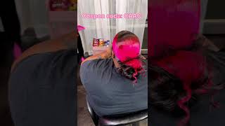 Low Messy Buns Tutorial 🥰 Pink Skunk Stripe Color Weave Wrap Around Natural Hair Ftulahair [upl. by Brynne367]