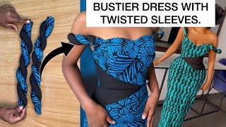 How to Sew this Stylish Bustier Dress with Twisted Sleeves [upl. by Oletha]