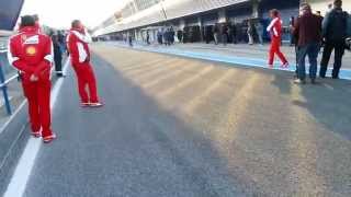 F1 2015 Jerez Test HD  Ferrari Sebastian Vettel entering the pits [upl. by Anaili703]