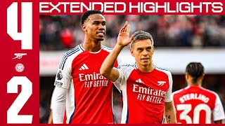 INJURYTIME GOALS SEAL WIN  EXTENDED HIGHLIGHTS  Arsenal vs Leicester City 42  Premier League [upl. by Gabrila]