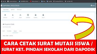 CARA CETAK SURAT MUTASI SISWA  SURAT KETERANGAN PINDAHKELUAR DAPODIK 2023D DI SP DATADIK 2023 [upl. by Neenaej853]