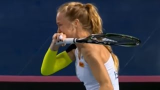 Tennis Player Cant stop laughing at the opposite player mistake [upl. by Asirehc902]