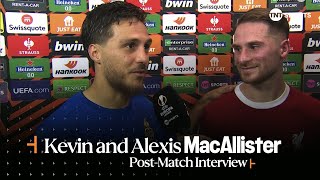 Liverpool 20 Union SG PostMatch  Mac Allister brothers react after special Europa League clash 🎥 [upl. by Enait]