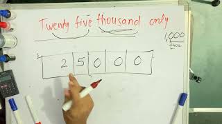 twenty five thousand only in numbers  Maths  Hindi [upl. by Giardap]