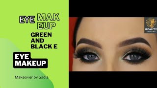 Eye makeup green and black eye makeup tutorial beauty [upl. by Narf]