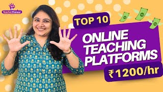 Top 10 Online Teaching Jobs from home  Make Money Online  Best online tutoring App TeacherPreneur [upl. by Llehsam]