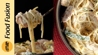 Chicken Alfredo Spaghetti Recipe by Food Fusion [upl. by Leunas]