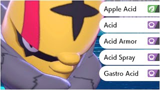 FULL ACID MOVES POKEMON TEAM Apple Acid Acid Amour Gastro Acid Acid Spray Acid [upl. by Daile169]