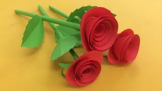 How to Make Small Rose Flower with Paper  Making Paper Flowers Step by Step  DIYPaper Crafts [upl. by Arabeila691]