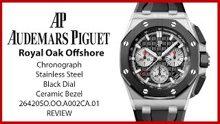 ▶Audemars Piguet Royal Oak Offshore Chronograph Black Dial Ceramic 26420SOOOA002CA01  REVIEW [upl. by Lovmilla]