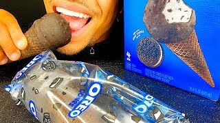 ASMR NEW OREO CONES ICE CREAM EATING SWEETS TALKING REVIEW COMMERCIAL MUKBANG SOUNDS AD CHANNEL [upl. by Ronyar]