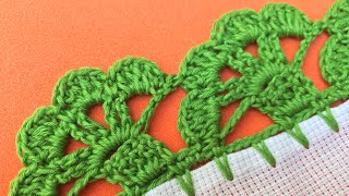 PUNTILLA A CROCHET PARA SERVILLETA ORILLA TEJIDA FACIL 💥 NUMERO 71 [upl. by Lindbom]