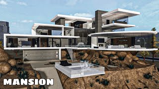 Bloxburg Mansion Hill Luxury Modern House NO LARGEPLOT  House Build [upl. by Eliason]