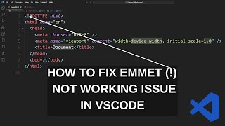 How to Fix Emmet not working issue in VSCODE [upl. by Aicilyt42]