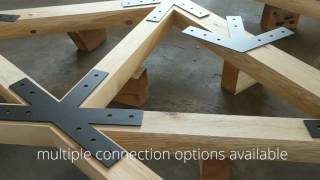 Scissor Timber Trusses with Steel Plate Connections [upl. by Shakti]