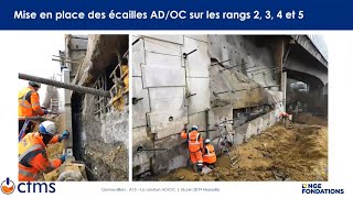 104 Réparation dun mur de soutènement en remblai renforcé par la technique ADOC [upl. by Haseefan]