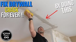 How to Fix a Drywall Crack in Ceiling or Wall FOR EVER Tutorial [upl. by Dralliw]