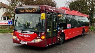 Hedingham amp Chambers  97B  Scania N94UB OmniCity  YN05HFH  458 [upl. by Koser]