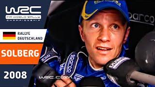 SOLBERG interview Rallye Deutschland 2008 end of stage 10 Subaru Impreza WRC [upl. by Isle]