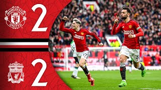 Bruno Scores From The Halfway Line 🤯  Man Utd 22 Liverpool  Highlights [upl. by Koressa]