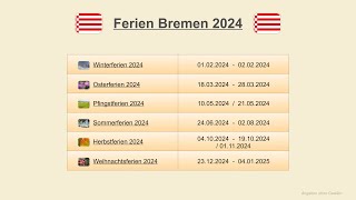 Ferien Bremen 2024 [upl. by Mclaughlin413]