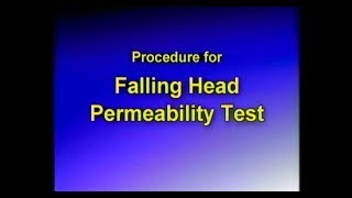 Falling Head Permeability Test [upl. by Deraj]