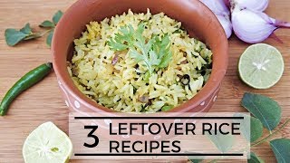 3 Delicious Vegetarian Leftover Rice Recipes » 3 Easy Ways to Use Leftover Rice Smartly [upl. by Nyleikcaj194]