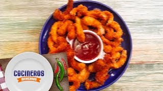 Receta Camarones empanizados  Cocineros Mexicanos [upl. by Adnohs952]