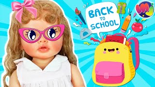 📚 La BEBÉ SE PREPARA PARA IR a la ESCUELA 👩🏼‍🎓 Mochila con material escolar 🎒 [upl. by Placida]