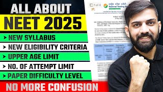 NEET 2025 Syllabus  NEET 2025 Eligibility criteria  NEET 2025 Upper Age limit  NEET Attempt limit [upl. by Khichabia]