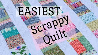 EASIEST scrappy quiltsimple sewinglearn to quiltbaby quilt [upl. by Youngran]