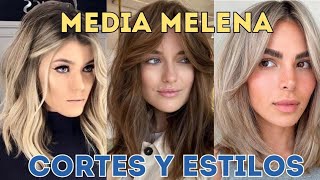 MEDIAS MELENAS cortes 2024 💥✂️ ESTILOS MODERNOS MEDIAS melenas [upl. by Aleakam]