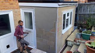 One coat render k rend to extension painted finish how to render [upl. by Drofnil828]