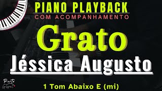 Jéssica Augusto  Grato  Playback No Teclado 1 Tom Abaixo Legendado  Com Sample  Porto Playback [upl. by Katherina]