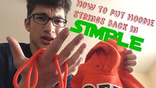 How to put your hoodie strings back in 30 seconds [upl. by Haorbed]