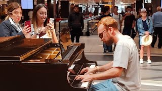 BOHEMIAN RHAPSODY Piano Performance at Rome Airport Passengers are shocked 😮 [upl. by Man]